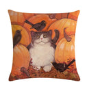 Axyaa Cute Cat Pet Pattern Pillow Cover Linen Throw Pillow 45*45cm