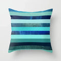 Axyaa Teal Blue Flower Leaves Pattern Pillow Case for Home Decor