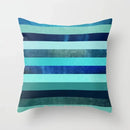 Axyaa Teal Blue Flower Leaves Pattern Pillow Case for Home Decor