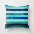 Teal Blue Flower Leaves Pattern Pillow Case Axyaa Decorative Cushion Cover