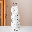 Axyaa Dice Shape Ceramic Vase for Aesthetic Room Decor and Flower Arrangement