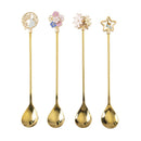 Axyaa Stainless Steel Long Handle Mixing Spoon Dessert Cocktail Utensil Set