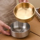 Axyaa Stainless Steel Ramen Bowl Double Layer Fruit Salad Soup Bowls Gold Silver