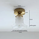 Axyaa Modern 4w LED Glass Copper Hanging Lamp White Pendant Light Fixtures