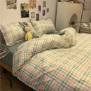 Axyaa Pink Tie-Dye Bedding Set with Flat Sheet and Pillowcase in Twin/Full/Queen Size