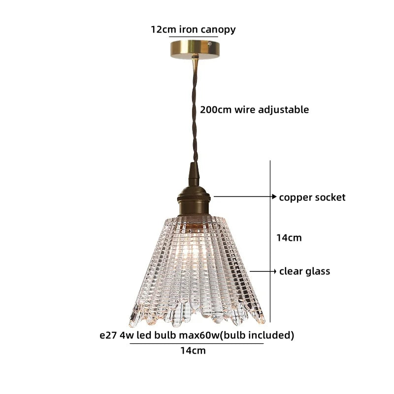 Axyaa Clear Glass LED Hanging Chandelier Pendant Lamp