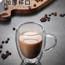 Axyaa Double Wall Glass Cup Set - Handmade Heat Insulated Drinkware with Handle