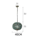Axyaa Nordic Wooden Bead LED Chandelier, Retro Attic E27 Pendant Lamp
