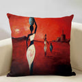 Axyaa African Oil Painting Sofa Pillow Case - Unique Living Room Decor