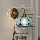 Axyaa Glass Brass Wall Sconce Light Fixture for Dining Living Bathroom Mirror