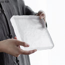 Axya Frosted Glass Tray for Tea Pot Mat Fruit Cake Dessert Storage
