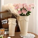 Axyaa Ceramic Milk Oil Relief Vase for Elegant Fresh Flower Arrangement