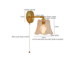 Axyaa Octagonal Glass LED Wall Lamp for Bedroom, Living Room, Stair, Bathroom, Pull Chain Switch