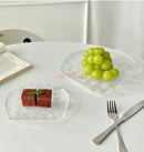 Axyaa Auspicious Cloud Glass Square Plate for Home Décor and Serving
