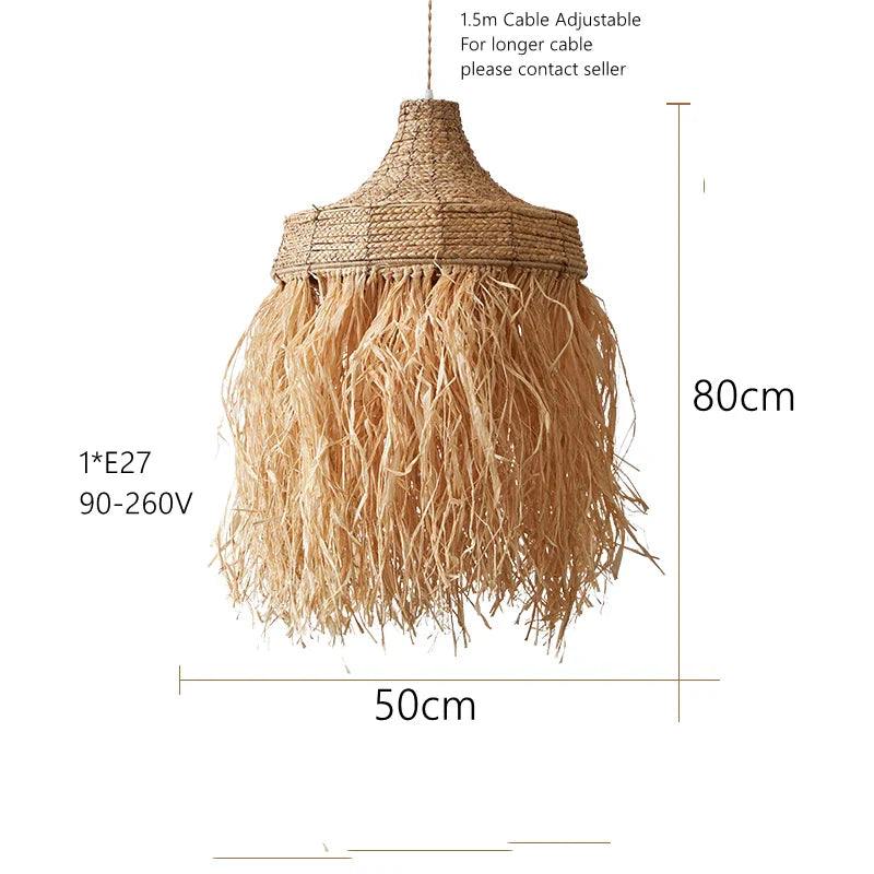 Axyaa Woven Rattan Grass Pendant Lamps - Handmade, Natural, Japanese-Inspired