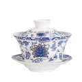 Axyaa Bird Tea Gaiwan Set - 350ml Porcelain Art Tea Bowl Kit