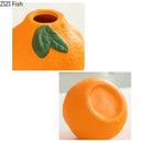 Axyaa Orange Ceramic Vase Set for Stylish Floral Arrangements and Room Decor