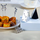 Axya Stainless Steel Fruit Fork Set & Cheese Base Organizer - Decorative Tableware