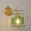 Axyaa Nordic LED Wall Light Fixture Glass Rotate Copper Bedside Lamp