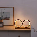 Axyaa Aluminum Double Circle Desktop Lamp with Three-color Key Dimming Technology