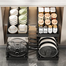 Axyaa Sliding Pot Lid Holder Rack Adjustable Under Cabinet Organizer Shelf