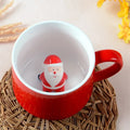 Axyaa Christmas Ceramic Couple Coffee Cup Set - Cute Xmas 3D Gift Mug