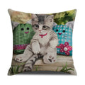 Axyaa Pug Pets Pattern Sofa Cushion Cover Home Decor Pillowcase Linen Cartoon
