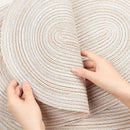 Axyaa Cream Oval Braided Placemats - Set of 6/10pcs, 35x50cm, Woven Table Mats