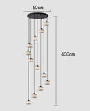 Axyaa Modern Ring Stairs LED Pendant Chandelier for Living & Dining Room Lighting