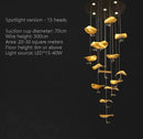 Axyaa Lotus Leaf Chandelier: Luxury Copper Dining Room Pendant Light