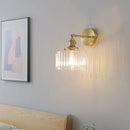 Axyaa Copper LED Wall Light with Clear Glass Rotate Bedside Lamp