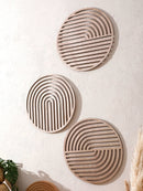 Axyaa Natural Wood Water Ripples Wall Art - Boho Living Room Accent