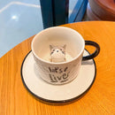 Axyaa Cute Kitten Ceramic Cat Claw Cup, 3D Coffee Cup 220ml