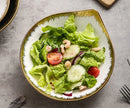 Axyaa 7-inch Black Gold Salad Bowl Set: Soup, Dessert Plate, Western Tableware