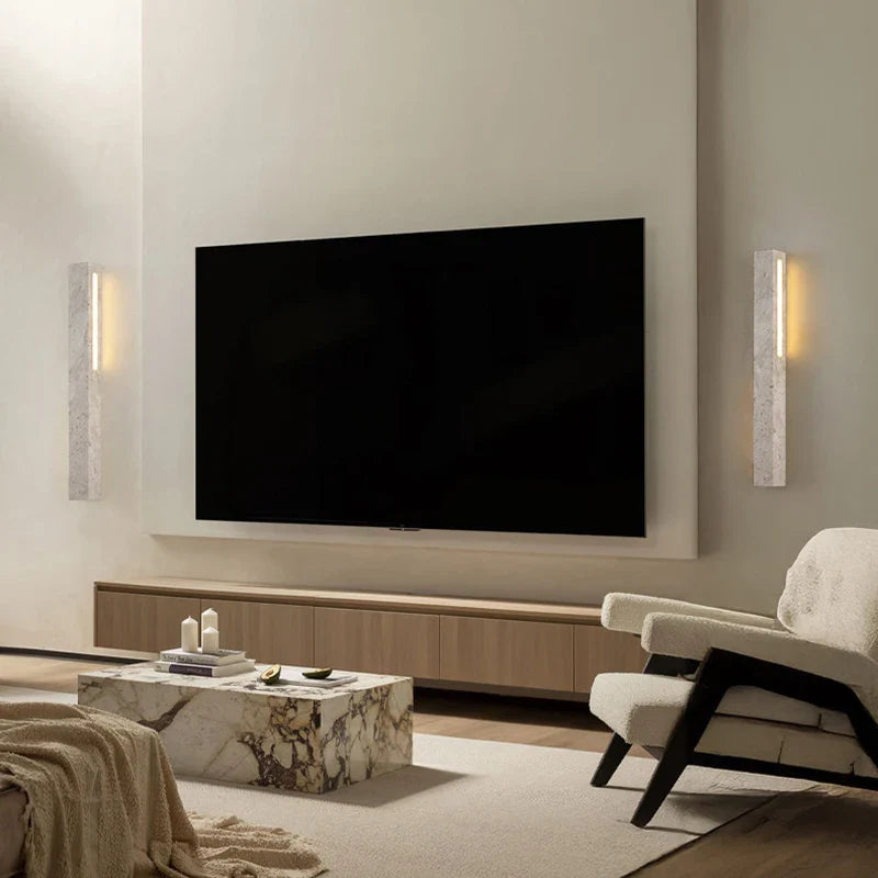 Axyaa Cuboid Natural Stone LED Wall Lamp for Elegant Atmosphere Lighting