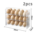 Axyaa 3-Layer Flip Egg Storage Rack for Fridge - Space Saver Egg Organizer Shelf