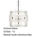 Axyaa ETOIL LED Acrylic Chandelier White Square Light Fixture