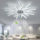 Axyaa Modern Ceiling Fan Light Remote Control 6 Speeds Black Chandelier
