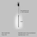 Axyaa Black Aluminum LED Pendant Light for Dining Room Bedroom Decor