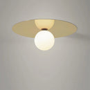 Axyaa Gold LED Ball Ceiling Light for Corridor, Bedroom, and Bar - Minimalist Designer Style