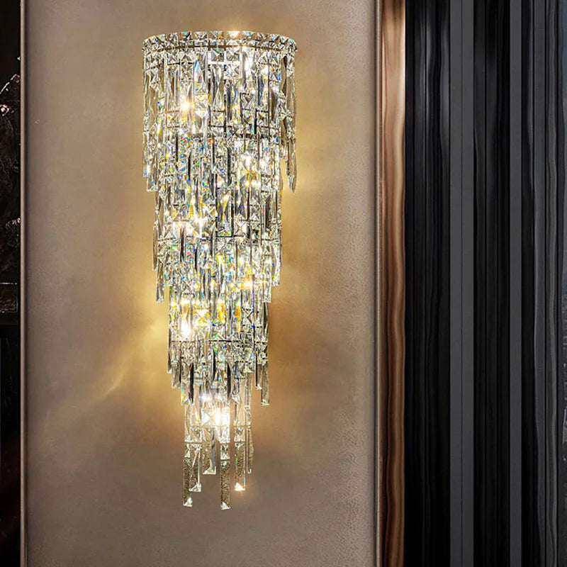 Axyaa Crystal Wall Lamp for Modern Villa Living Room Decor