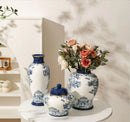 Axyaa Blue White Porcelain Vase Soft Decoration Living Room Hotel Model Room