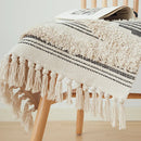 Axyaa Geometric Tufted Tassel Rug Tapestry for Home Decor