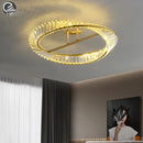 Axyaa Gold Ring Crystal LED Ceiling Light for Bedroom Living Room Hallway