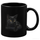 Axyaa Black Cat Coffee Mug: Creative Office Tea Cup, Friends Birthday Gift, Halloween Theme.