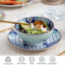 Axyaa Jasmin Pattern Porcelain Tableware Set - Dinner, Dessert Plates, Bowl, Mug