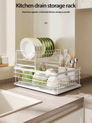 Axyaa 2-Tier Dish Drainer Rack with Drained Board