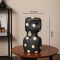 Axyaa Polka Dot Geometric Ceramic Vase Irregular Handmade Flowerpot Home Decoration