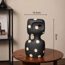 Axyaa Polka Dot Geometric Ceramic Vase Irregular Handmade Flowerpot Home Decoration