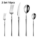 Axyaa Western Cutlery Set: Knife, Fork, Spoon, Dinnerware in Stainless Steel - 5/10 Pcs